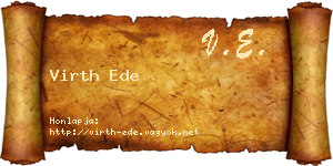 Virth Ede névjegykártya